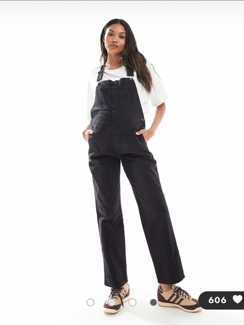 ASOS Black Maternity Overalls - Black Denim, Relaxed Straight Fit